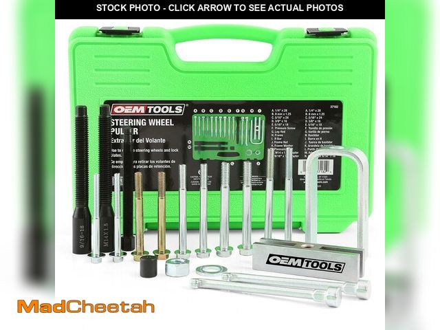 Lot 74-14211977 - OEMTOOLS 37182 Steering Wheel Puller Set for All Major Makes and Automobiles, Lock Plate Removal, Si...