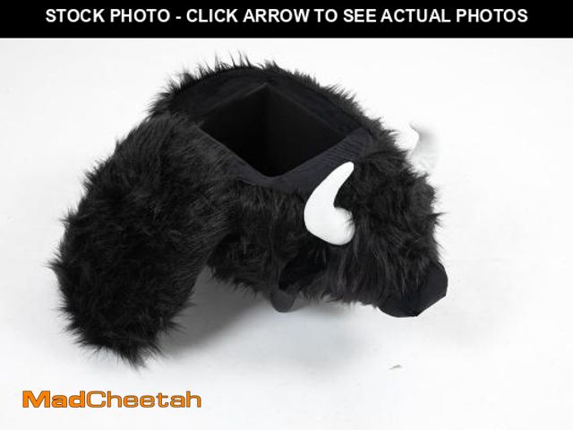 Lot 74-12251409 - Home 2 Office black Cow Faux Fur Animal Storage Kids Ottoman black look at pics - UNUSED