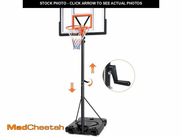 Lot 74-14287775 - Ktaxon 44in Portable Basketball Hoop Outdoor with Simple Adjustable Handle, 7.3-10ft Kids Basketball...