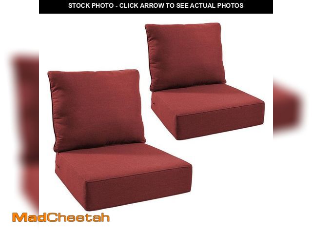 Lot 74-14286624 - Pocassy 24 in. x 24 in. x 6 in. 4-Piece CushionGuard Deep Seating Outdoor Lounge Chair Replacement C...