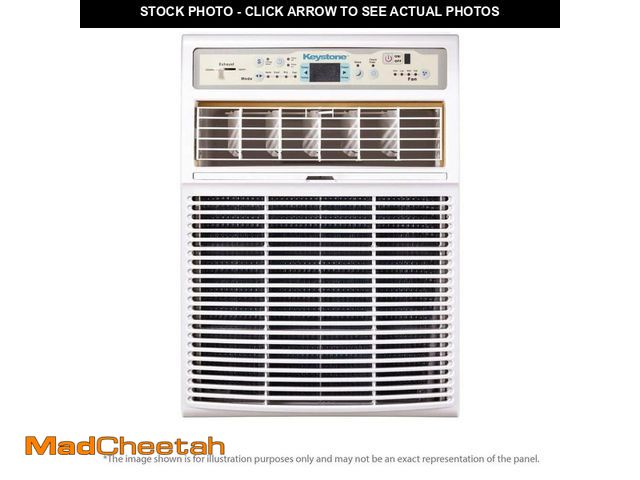 Lot 74-14275273 - Keystone 10,000 BTU (DOE) Slider/Casement Window Air Conditioner Cools 450 sq. ft. in White - UNUSED