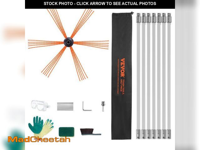 Lot 74-13047879 - VEVOR 23 ft. Chimney Sweep Kit with 7 Reinforced Nylon Flexible Rods 360-Degree Cleaning Brush Chimn...