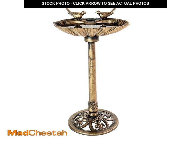 Lot 74-14115468 - Patio Premier Bronze Resin Sitting Pair Birdbath - UNUSED