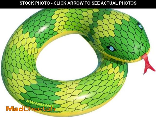 Lot 74-12332318 - Swimline Snake Inflatable Pool Ring Yellow, Green, 32" x 28" x 16" - UNUSED