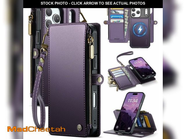 Lot 74-14274727 - ZipFoldy for iPhone 17 Pro Max - Phone Case Wallet Magnetic, Purple - UNUSED