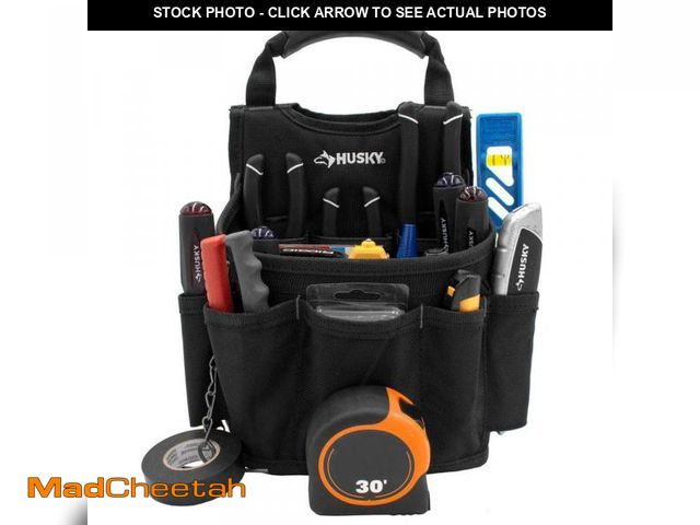 Lot 74-12411844 - Husky 13-Pocket Black Utility Tool Pouch - USED