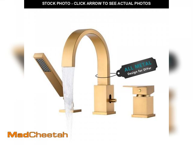 Lot 74-11853138 - LOCALAND Brass Roman Tub Faucet with Sprayer, Deck Mount Bathtub Faucet with Hand Shower, 3 Hole Wat...