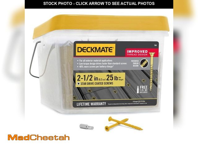 Lot 74-14356484 - DECKMATE #9 x 2-1/2 in. Tan Star Flat Head Wood Deck Screw (25 lbs. / 1823-Pieces) - USED