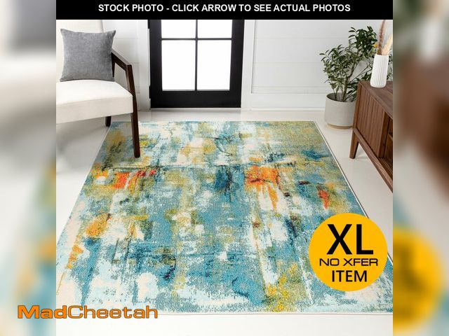 Lot 74-12787083 - JONATHAN Y Modern Abstract Waterfall Blue/Cream Indoor Area Rug, 8x10, Contemporary POP, Transitiona...