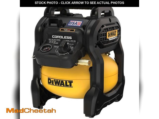 Lot 74-14292527 - (MISSING CHARGER,BATTERY) DEWALT 2.5 Gal. 140 psi Portable Electric Pancake Air Compressor - USED