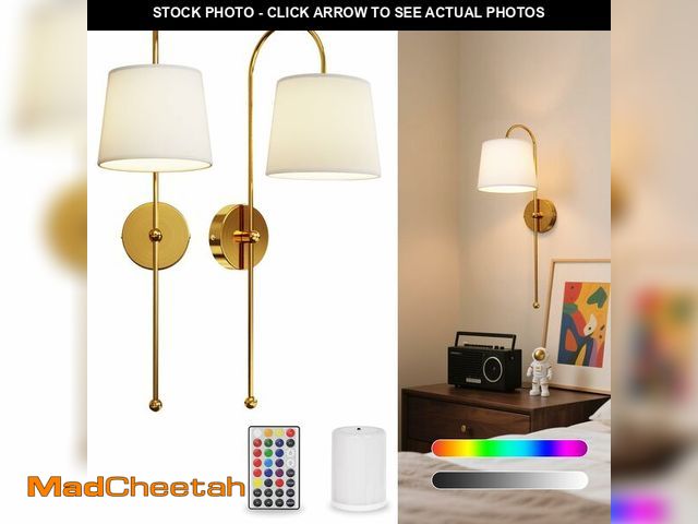 Lot 74-12698614 - Battery Operated Wall Sconce Set of 2, Rechargeable Wireless Wall Decor Sconces, Two Battery Powered...