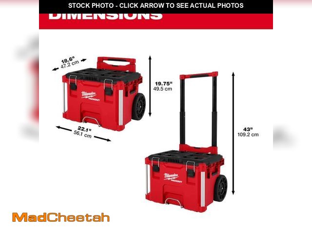 Lot 74-12933414 - Milwaukee PACKOUT 22 in. Rolling Modular Tool Box Low Profile Handle - UNUSED