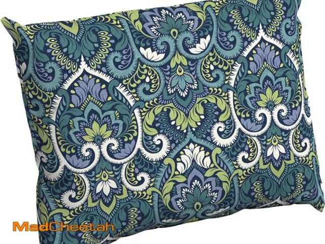 Lot 74-12367254 - Arden Outdoor Cushion Pillow Back, 23 x 17, Rain-Proof, Fade Resistant Sapphire Aurora Blue Damask -...