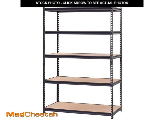 Lot 74-13796373 - Muscle Rack 5-ShelfÃÂ Heavy Duty Adjustable Metal Garage Storage Shelving Unit in Black (48 in. W x...
