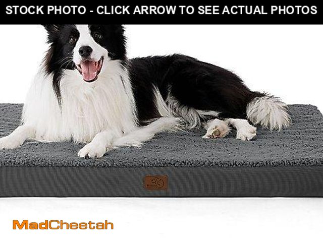 Lot 74-12159731 - Bedsure Orthopedic Waterproof Dog &amp; Cat Bed with Sherpa &amp; Oxford Fabric Removable Cover, Dar...