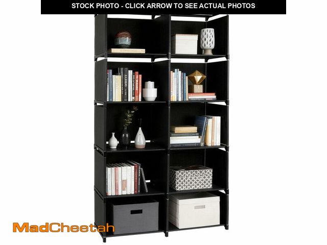 Lot 74-14377398 - 6 Tier Book Shelf, 10-Cube Storage Shelves, Tool-Free Assembly Kids Bookshelf, Bookcase Cube Storage...