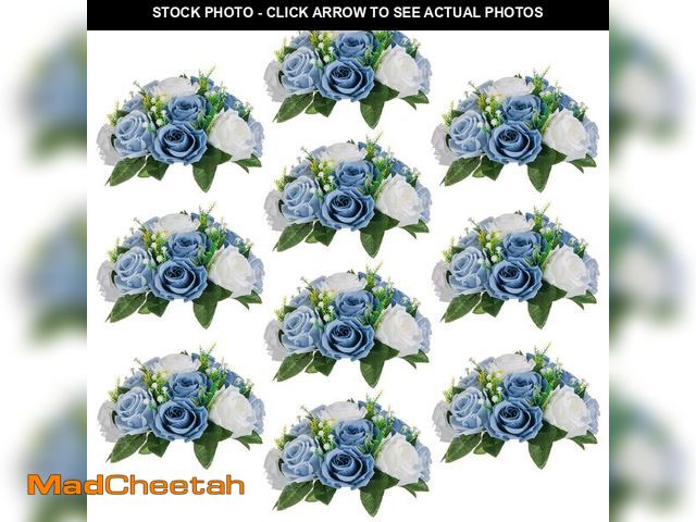 Lot 74-12717607 - Sziqiqi Blue Flowers Artificial for Decoration Silk Kissing Balls for Wedding Bulk - Artificial Flow...