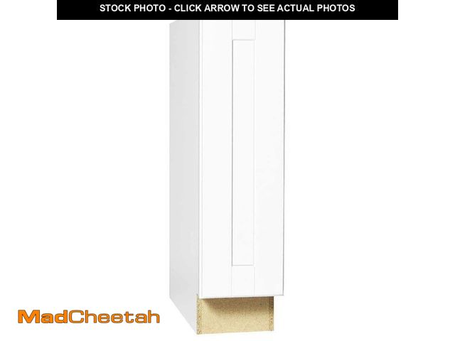 Lot 74-12553792 - Shaker 9 in. W x 24 in. D x 34.5 in. H Assembled Base Cabinet in Satin White - UNUSED