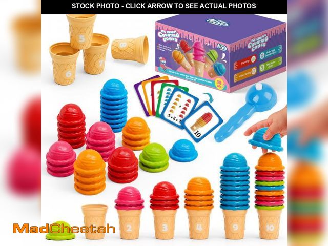 Lot 74-12432491 - Aizweb Ice Cream Counting and Color Sorting Stacking Toys for Toddlers, Montessori Preschool Kinderg...