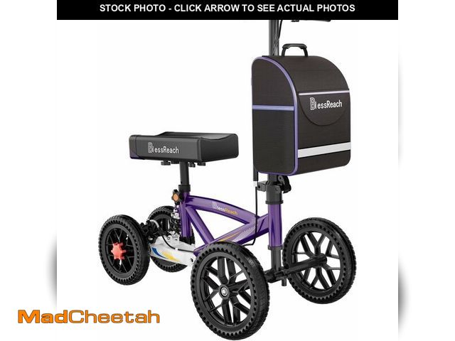 Lot 74-13709269 - BlessReach All Terrain Foldable Knee Scooter Walker, Disc Brake Knee Walker for Foot Injuries, Compa...