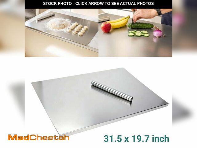 Lot 74-12782012 - Gomok 304 Stainless Steel Cutting Board, 31.5" x 19.7" Large Size, Chopping Board for Meat, Fruits, ...