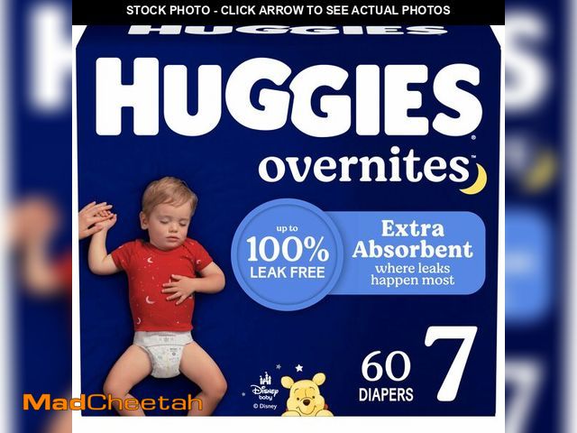 Lot 74-14349485 - Huggies Size 7 Overnites Baby Diapers: Overnight Diapers, Size 7 (41+ lbs), 60 Ct, Packaging May Var...