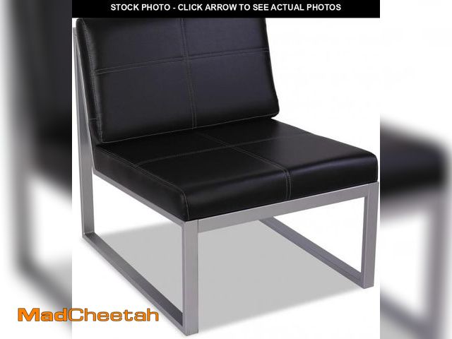 Lot 74-12168758 - Alera ALE Ispara Series Armless Cube Chair, 26-3/8 x 31-1/8 x 30, Black/Silver - UNUSED