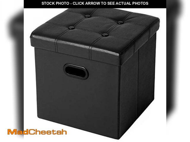 Lot 74-12137260 - SONGMICS MAZIE Collection - 15 Inches Ottoman with Storage, Footstool, Storage Ottoman with Metal Gr...