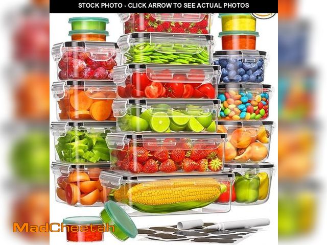 Lot 74-12127824 - 40 Piece Food Storage Containers with Lids(20 Containers &amp; 20 Lids), BPA-Free Plastic Food Conta...