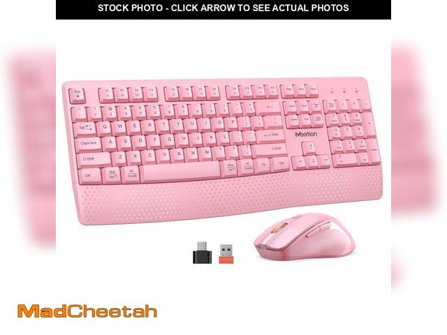 Lot 74-12310008 - MEETION Wireless Keyboard and Mouse, Full-Sized Cordless Keyboard with Wrist Rest and 3 DPI Adjustab...
