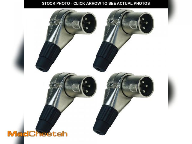 Lot 74-12442081 - Seismic Audio - SAPT326-4Pack - 4 Pack of Adjustable Right Angle 3 Pin XLR Male Connectors - Pro Aud...