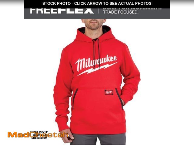 Lot 74-12989348 - Milwaukee Men's Large Red Midweight Long-Sleeve Pullover Hoodie - UNUSED