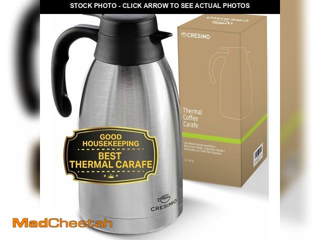Lot 74-13541839 - Cresimo Thermal Coffee Carafe 68oz / 2L - 12 Hours Hot Beverage Dispenser, Insulated Stainless Steel...