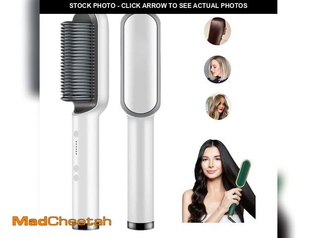 Lot 74-14297679 - GYLCTOM 2023 New Negative Ion Hair Straightener Styling Comb with 5 Temp, 2 in 1 Brush and Curler, P...