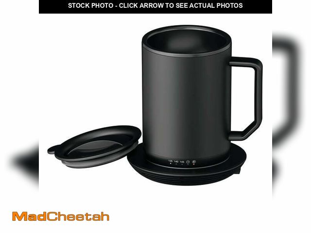 Lot 74-12686593 - ionMug &amp; Charging Coaster, 12oz. Stainless Steel Self Heating Coffee Mug with Lid, 3.5" x 3.5" x...