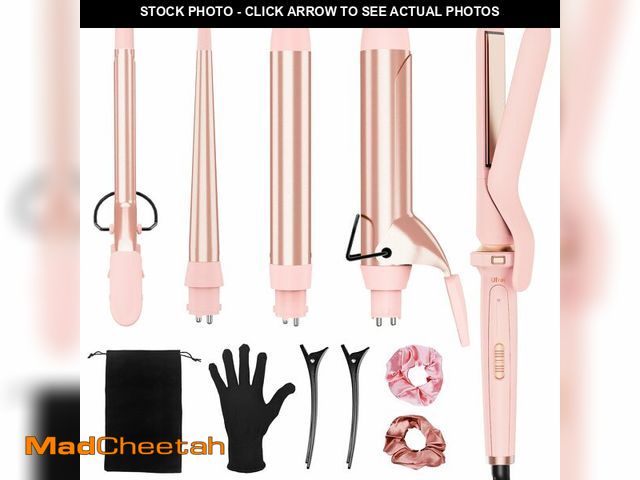 Lot 74-14433038 - Ufree 5 in 1 Curling Iron with Ceramic Barrels (0.35"-1.25"), Curling Wand Set with Flat Iron Hair S...