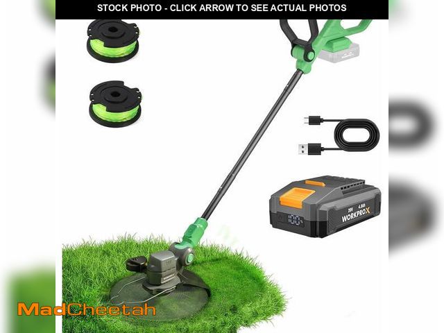 Lot 74-14588534 - (MISSING 2 STRING ATTACHMENTS,1 BATTERY,USB CABLE) WORKPROX 12" 20V Cordless String Trimmer and Edge...