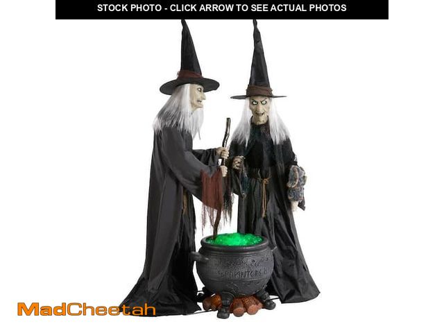 Lot 74-12673384 - Home Accents Holiday 6.5 ft. Gruesome Grounds Animated LED Witches Scene - UNUSED