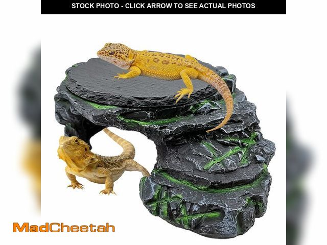 Lot 74-14210214 - JWIZYOTR Bearded Dragon Basking Platform, Turtle Basking Platform Decorative Reptile Hideout with Ro...