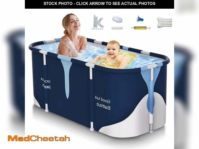 Lot 74-14259011 - RICHYOUNG 55"Large Foldable Bathtub for Adult Kids, Portable Family Bath Tub for Ice Hot Bath(Blue) ...