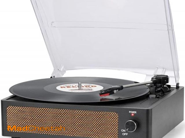Lot 74-12444008 - Vinyl Record Player with Speakers Turntable for Vinyls Records 3 Speed 3 Size Belt-Driven Wireless R...