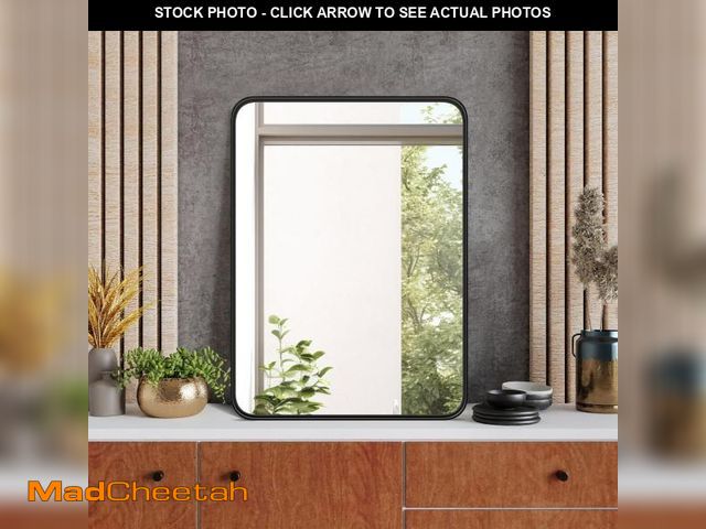 Lot 74-12399698 - DUMOS Black Metal Bathroom Mirrors for Over Sink, 31x22 Inch Wall Mounted Vanity for Restroom, Farmh...