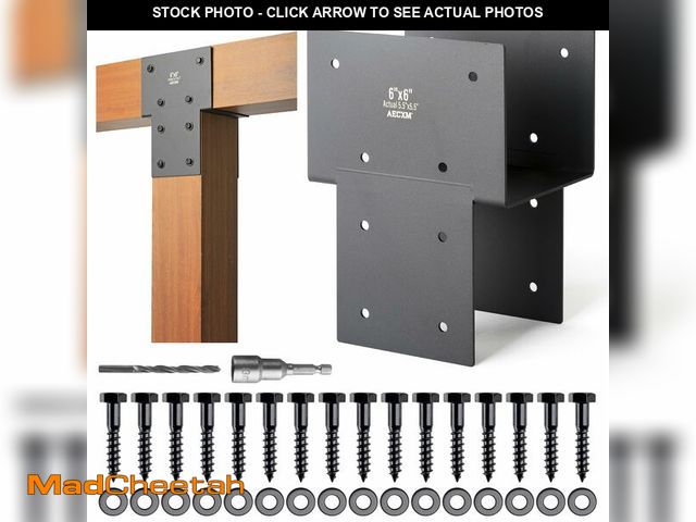 Lot 74-14377405 - 6"x6" (Actual 5.5"x5.5") Heavy Duty Post Caps Tie Brackets for Wood, Deck Post to Beam Connector Bra...