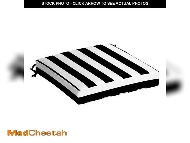 Lot 74-12746432 - ARDEN Black Cabana Stripe Square Outdoor Seat Cushion - UNUSED