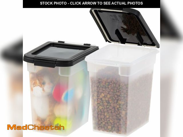 Lot 74-12633109 - IRIS USA Airtight Dog Food Storage Container, Up to 10 lbs Each, 2 Pack, for Dog Cat Bird and Other ...