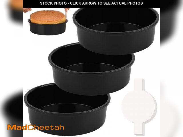 Lot 74-11551407 - HUAKENER 8 Inch Cake Pan - Set of 3 Round Cake Pans with 100 Pieces Parchment Paper, Non-stick Cake ...