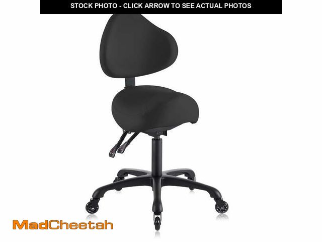 Lot 74-13734394 - DR.LOMILOMI Heavy-Duty Ergonomic Stool with Backrest, Height Adjustable Swivel Rolling Stool for Hea...