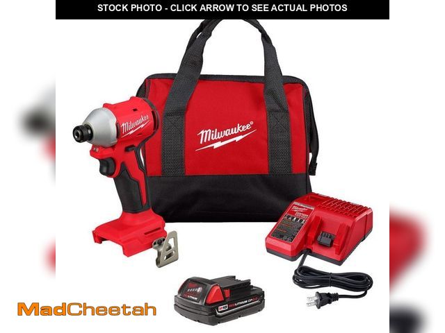 Lot 74-13798205 - Milwaukee M18 18-Volt Lithium-Ion Compact Brushless Cordless 1/4 in. Impact Driver Kit with One 2.0 ...