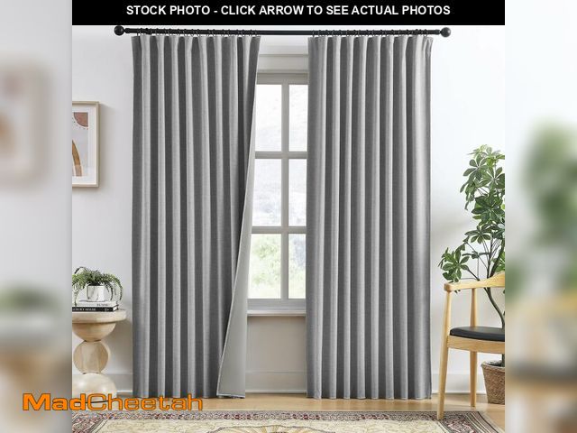 Lot 74-14052130 - RAIN CITY 90 Inch Long Blackout Curtains 2 Panels Set,70 Inch Wide Back Tab Pleated Curtains with Ho...