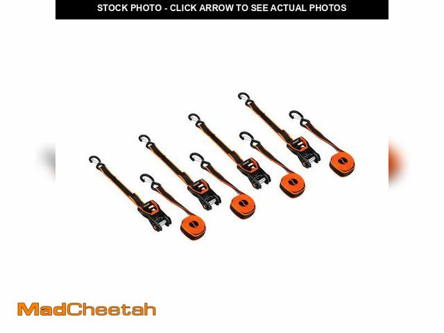 Lot 74-12886093 - Xstrap 1.25âx14' Aluminium Tie-Down Ratchet 1000lbs WLL with Safety Lock S Hooks and Soft Loops 4-...